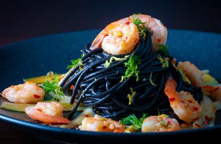 Black Spaghetti with Rock Shrimp